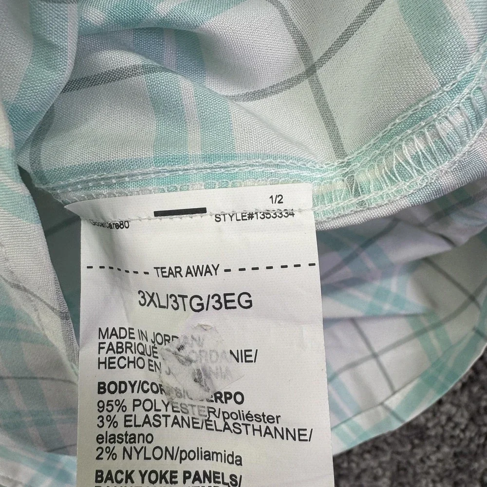 Under Armour Shirt Mens 3XL Plaid Short Sleeve Button HeatGear Fishing